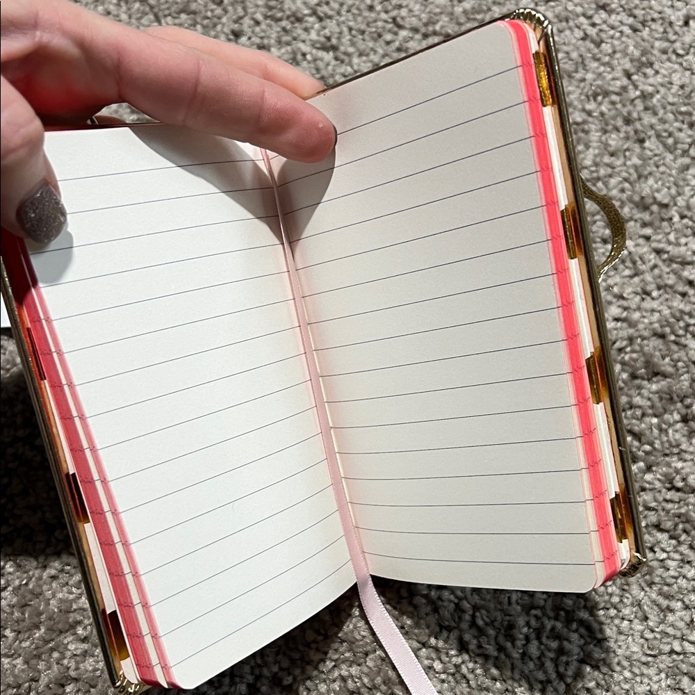 Kate Spade Metallic Gold Notebook little gold details new - Picture 3 of 3